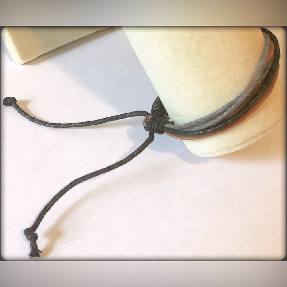 Black Leather Cord Bracelet